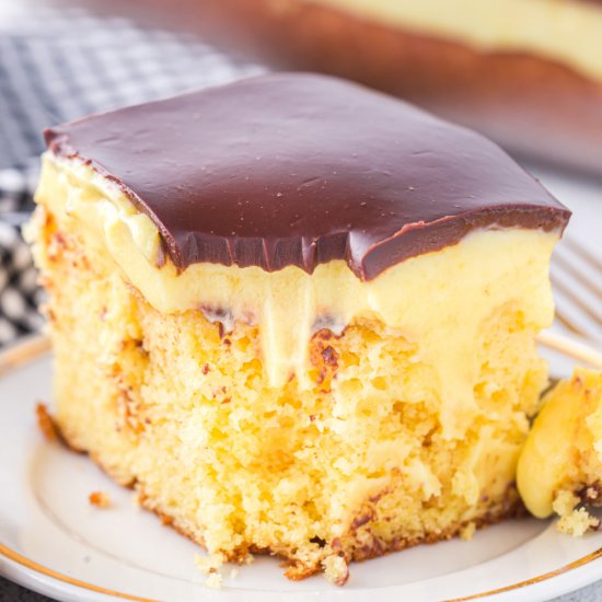 Boston Cream Poke Cake