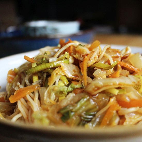 Asian Chinese Cabbage Pasta (vegan)