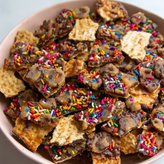 Cookie Dough Matzah Crunch