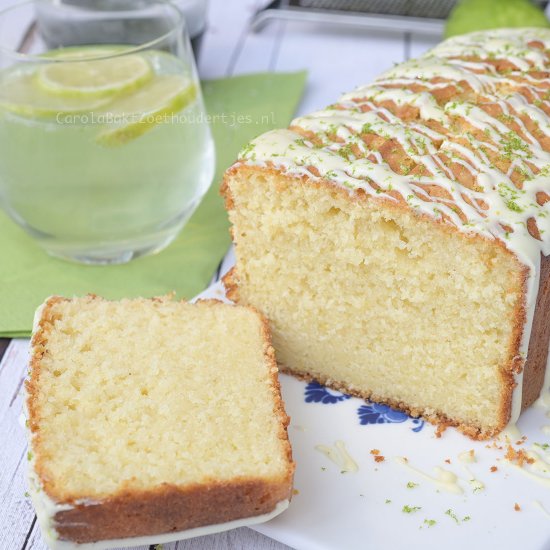 Lime cake with whipped cream