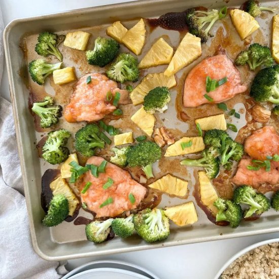 Sheet Pan Sweet and Sour Chicken