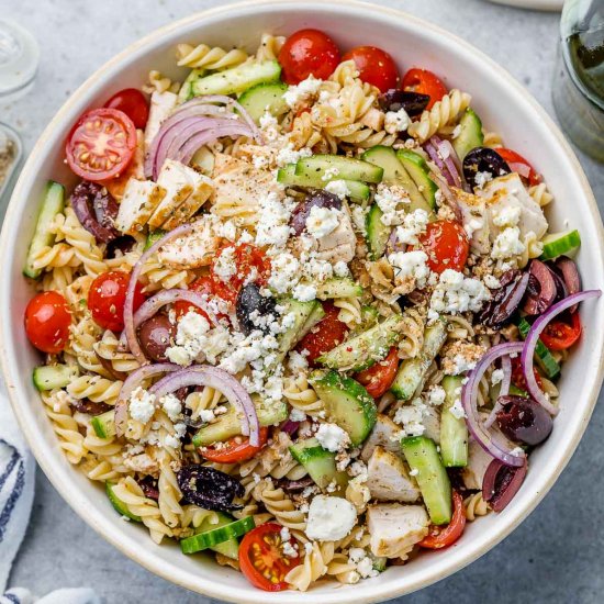 GREEK CHICKEN PASTA SALAD