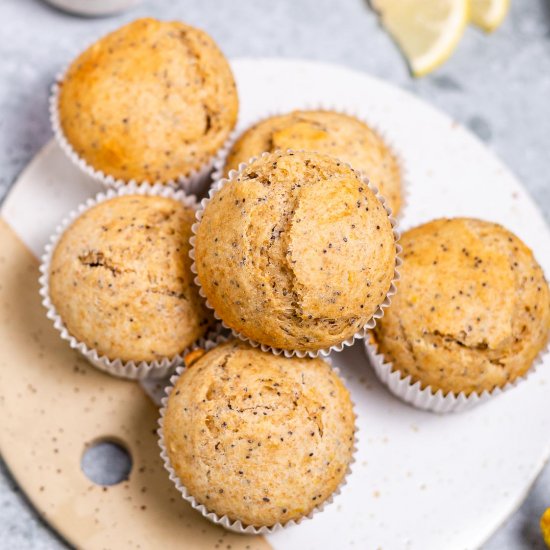 HEALTHY LEMON POPPY SEED MUFFINS