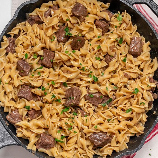 Beef Tips and Noodles