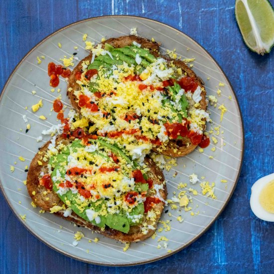 Grated Egg Avocado Toast