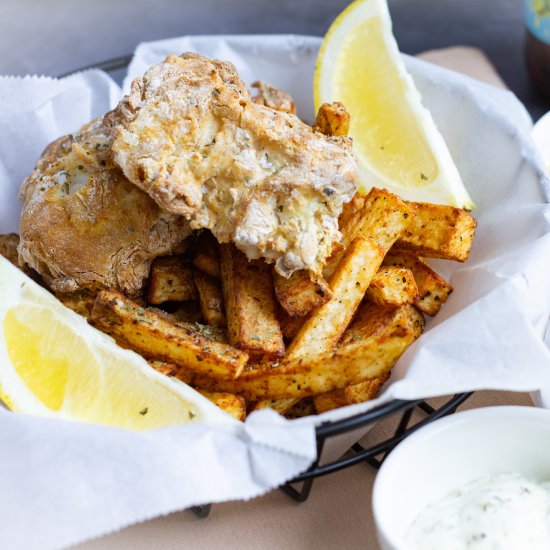 Air Fryer Beer Battered Fish & Chip