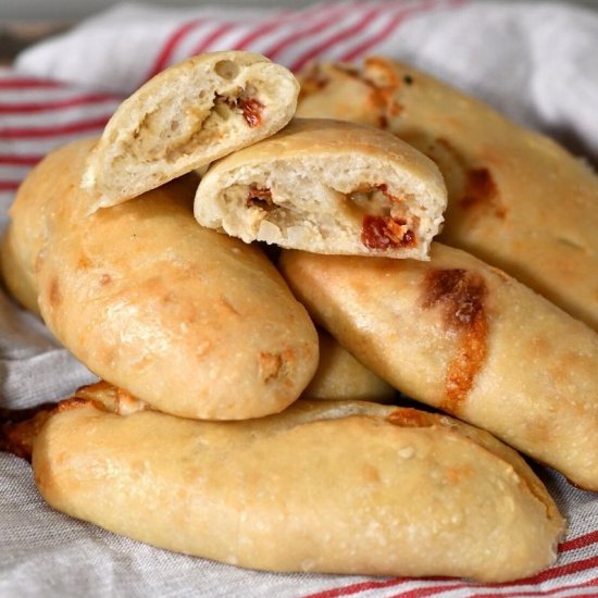 Hummus and cheese stuffed rolls