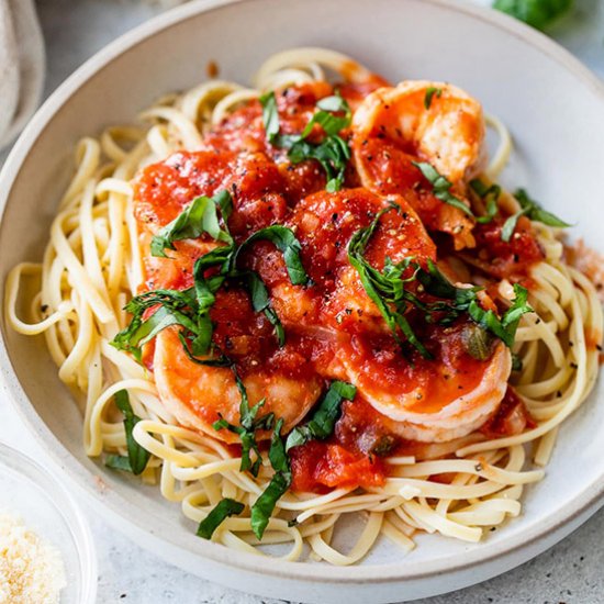 Linguini and Shrimp Fra Diavolo