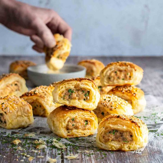 Easy chicken sausage rolls