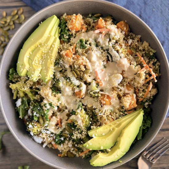 Warm Roasted Vegetable Quinoa Salad