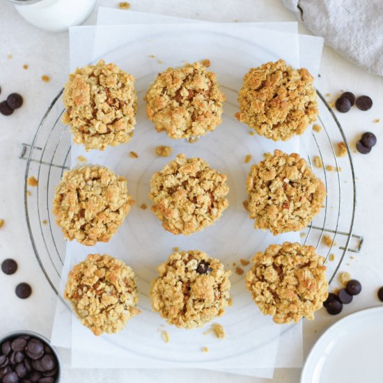 Chocolate Chip Pumpkin Oat Muffins