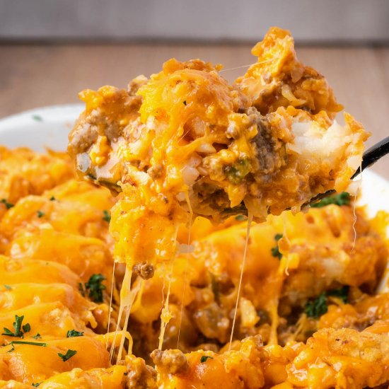 Cheeseburger Tater Tot Casserole