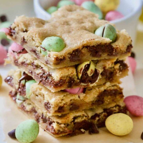 Mini Egg Cookie Bars (Vegan)