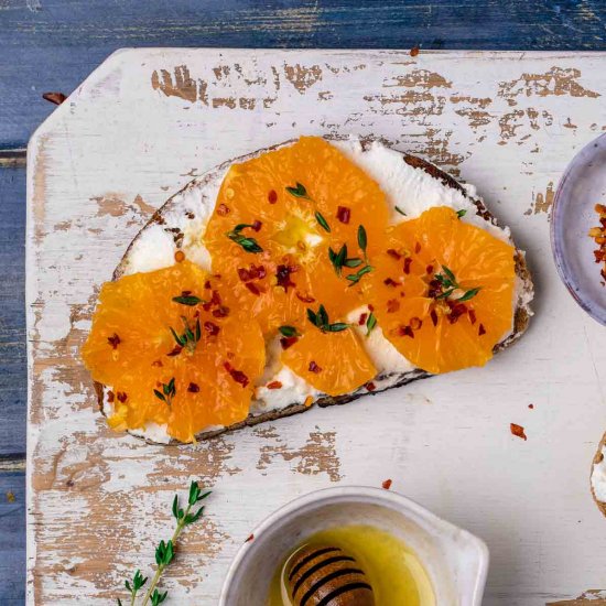 Orange & Honey Ricotta Toast