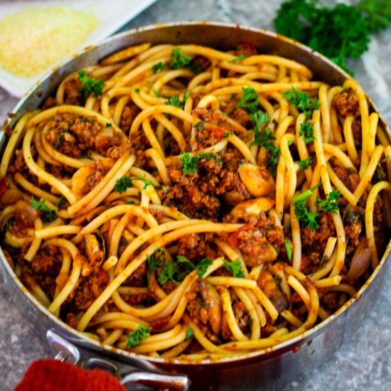 Mushrooms and Beef Pasta Sauce