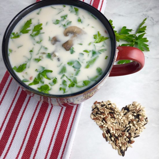 Vegan Wild Rice & Mushroom Soup