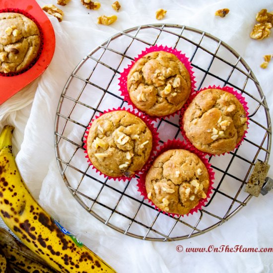 Whole Wheat Banana & Walnut Muffins