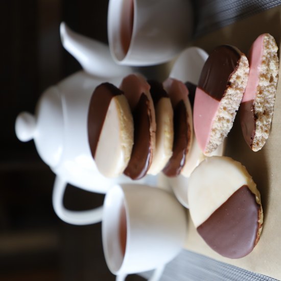 strawberry black and white cookies