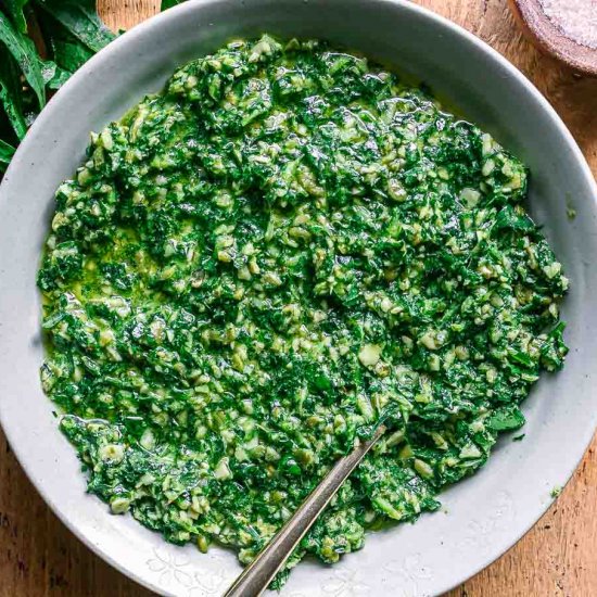 Dandelion Greens Pesto Sauce