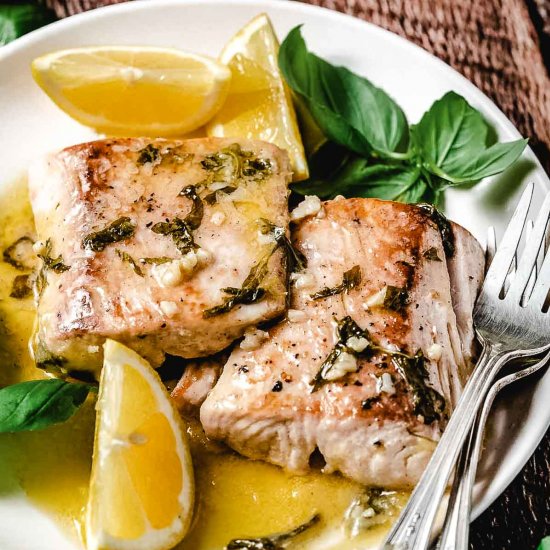 Pan Seared Mahi Mahi with Basil Butter