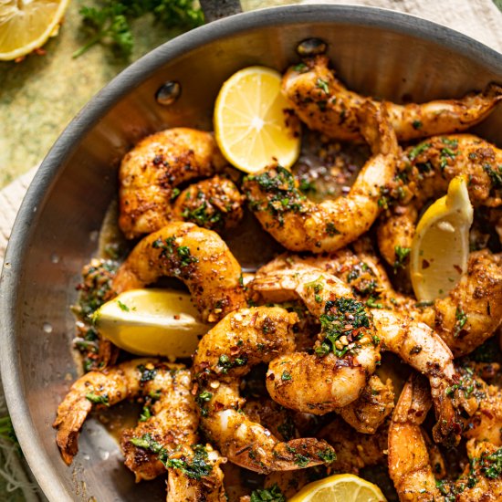 Garlic Butter Pan Seared Shrimp