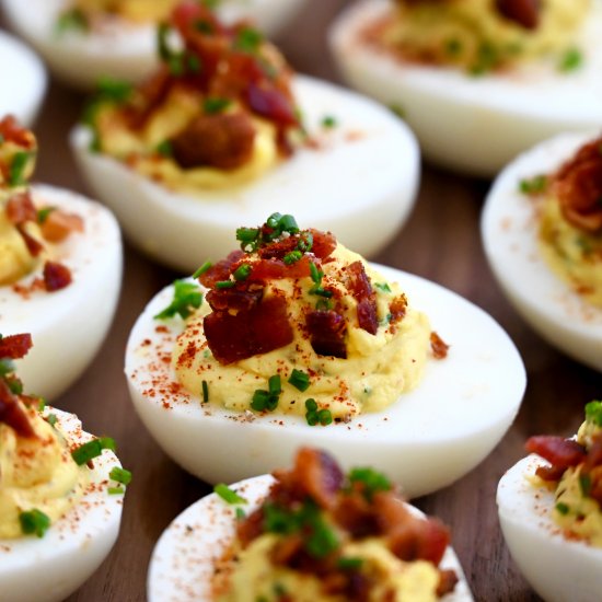 The Best Deviled Eggs with Bacon