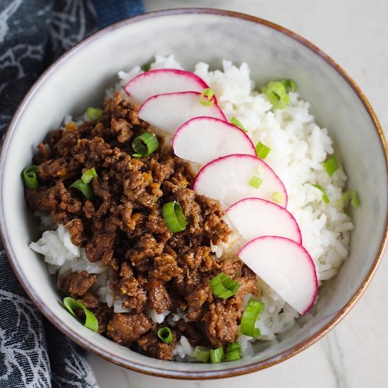 Korean Ground Beef Rice Bowls