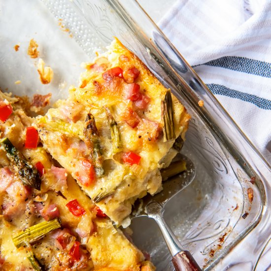 Ham and Asparagus Strata