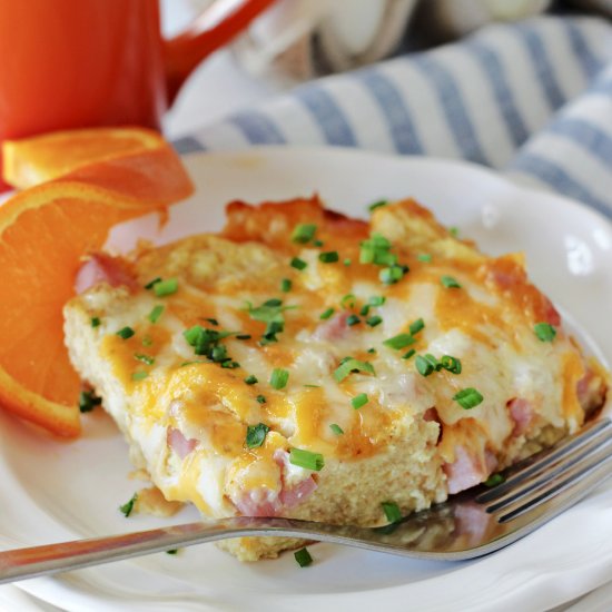 Easy Ham Egg & Cheese Casserole