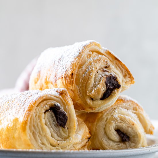 Puff Pastry Chocolate Croissants