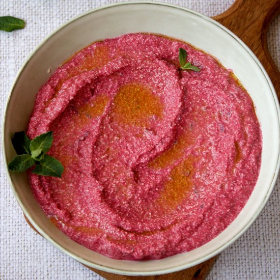 Beet and feta dip