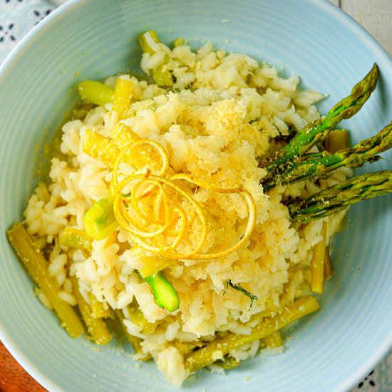 Electric Skillet Asparagus Risotto