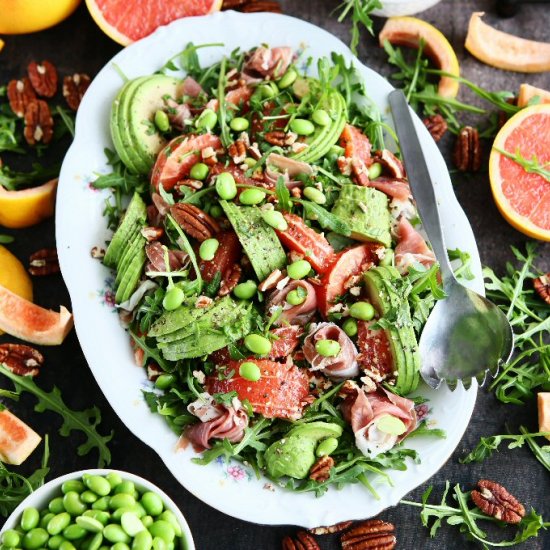 Grapefruit, Edamame and Arugula Sal