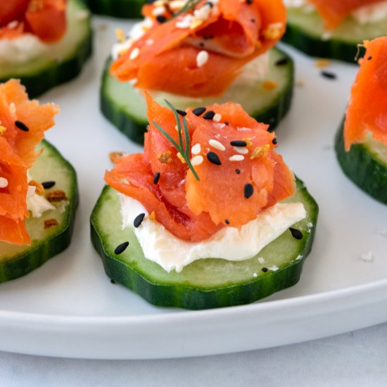 Smoked Salmon Cucumber Bites