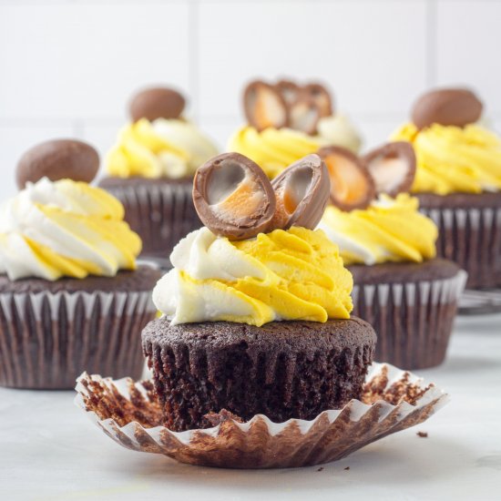 Cadbury Egg Cupcakes