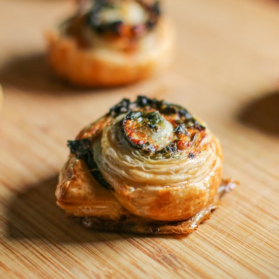 Beet Green Spanakopita Pinwheels