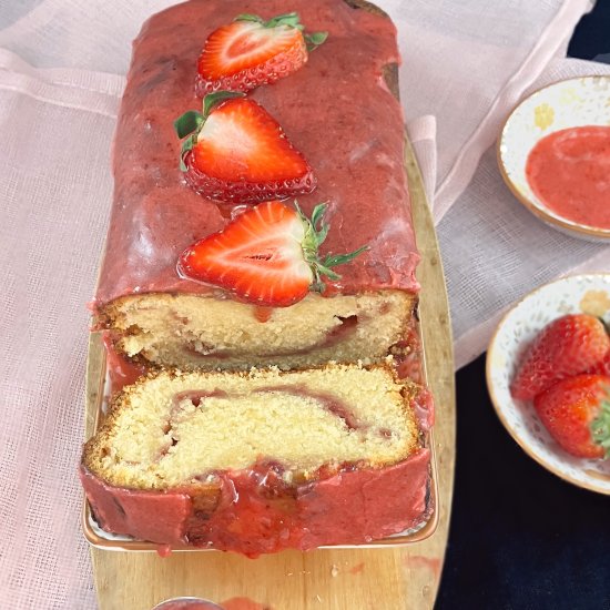 Strawberry Spelt Pound Cake