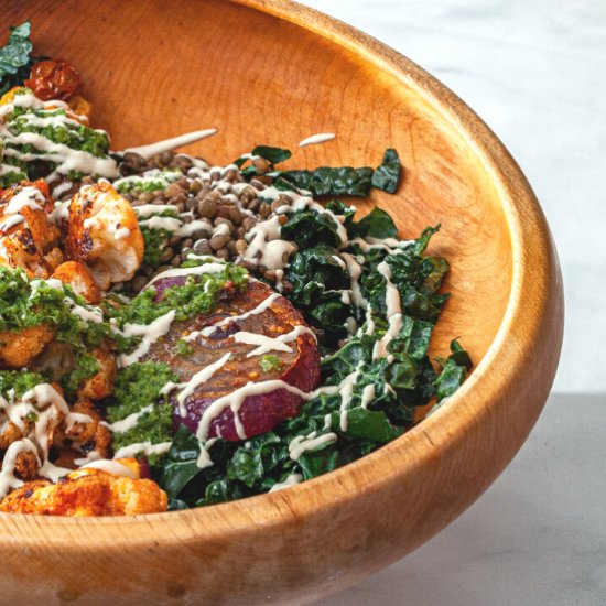 Lentils and Kale Salad