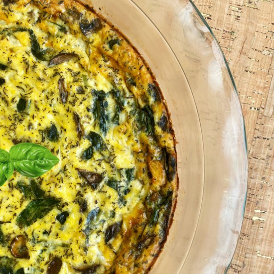 Spinach & Mushroom Crustless Quiche