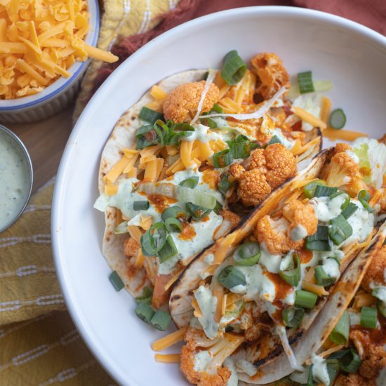 Buffalo Cauliflower Tacos