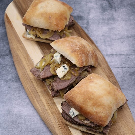 Brisket Sandwiches with Beer Onions