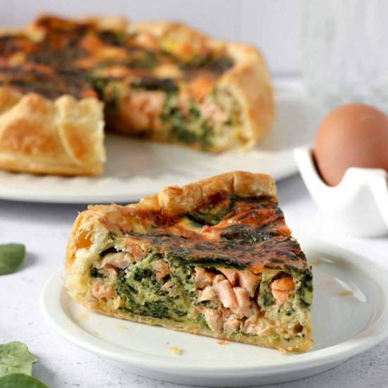 Salmon and Spinach Quiche