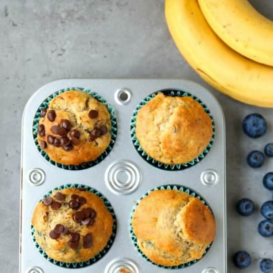 Blueberry Banana Muffins + GF Optio