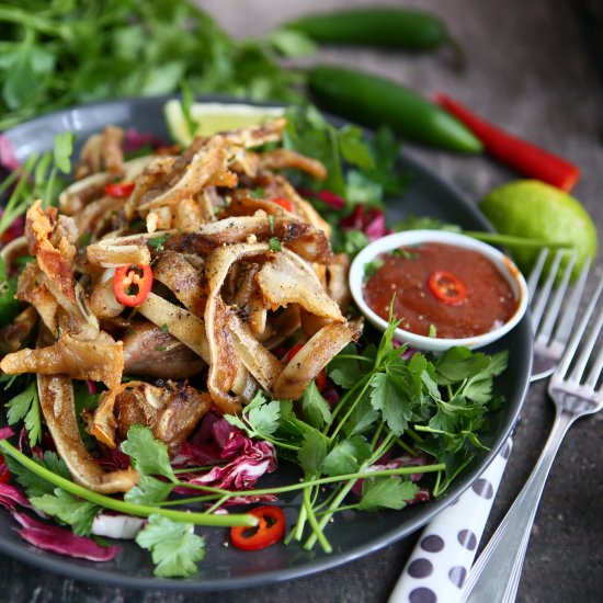 Crispy Pig Ears with Chilli Sauce