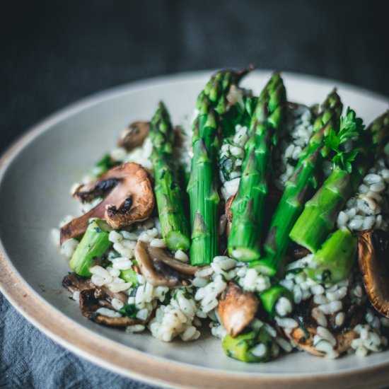 Asparagus and Mushroom Risotto