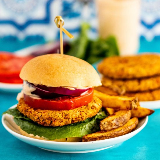 Baked Vegan Chickpea Burgers