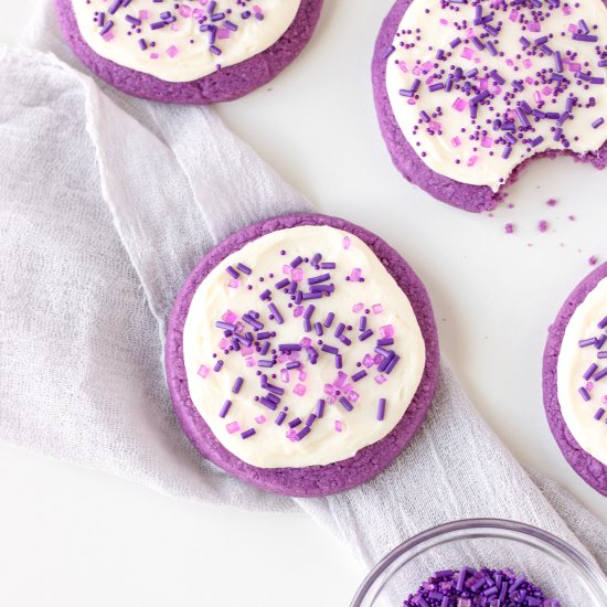 Ube Sugar Cookies with Frosting