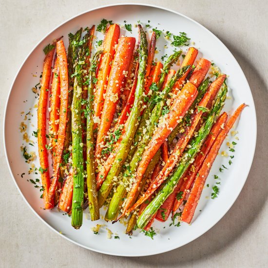 Roasted Carrots and Asparagus