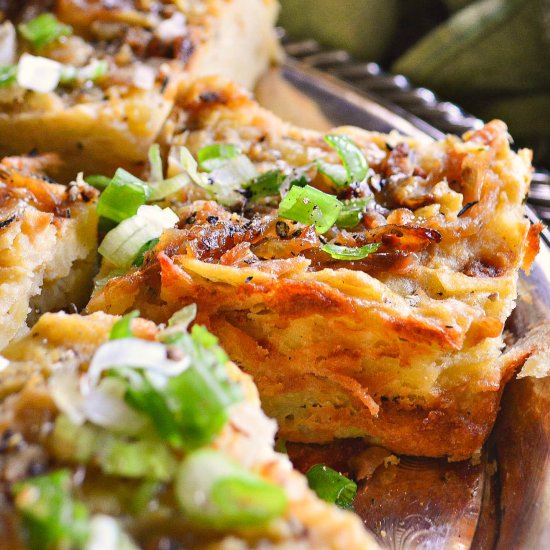 Onion Crusted Potato Kugel