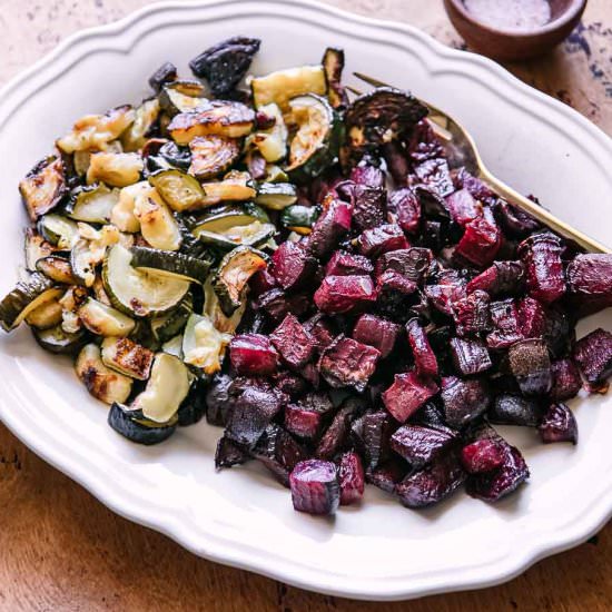 Roasted Zucchini and Beets